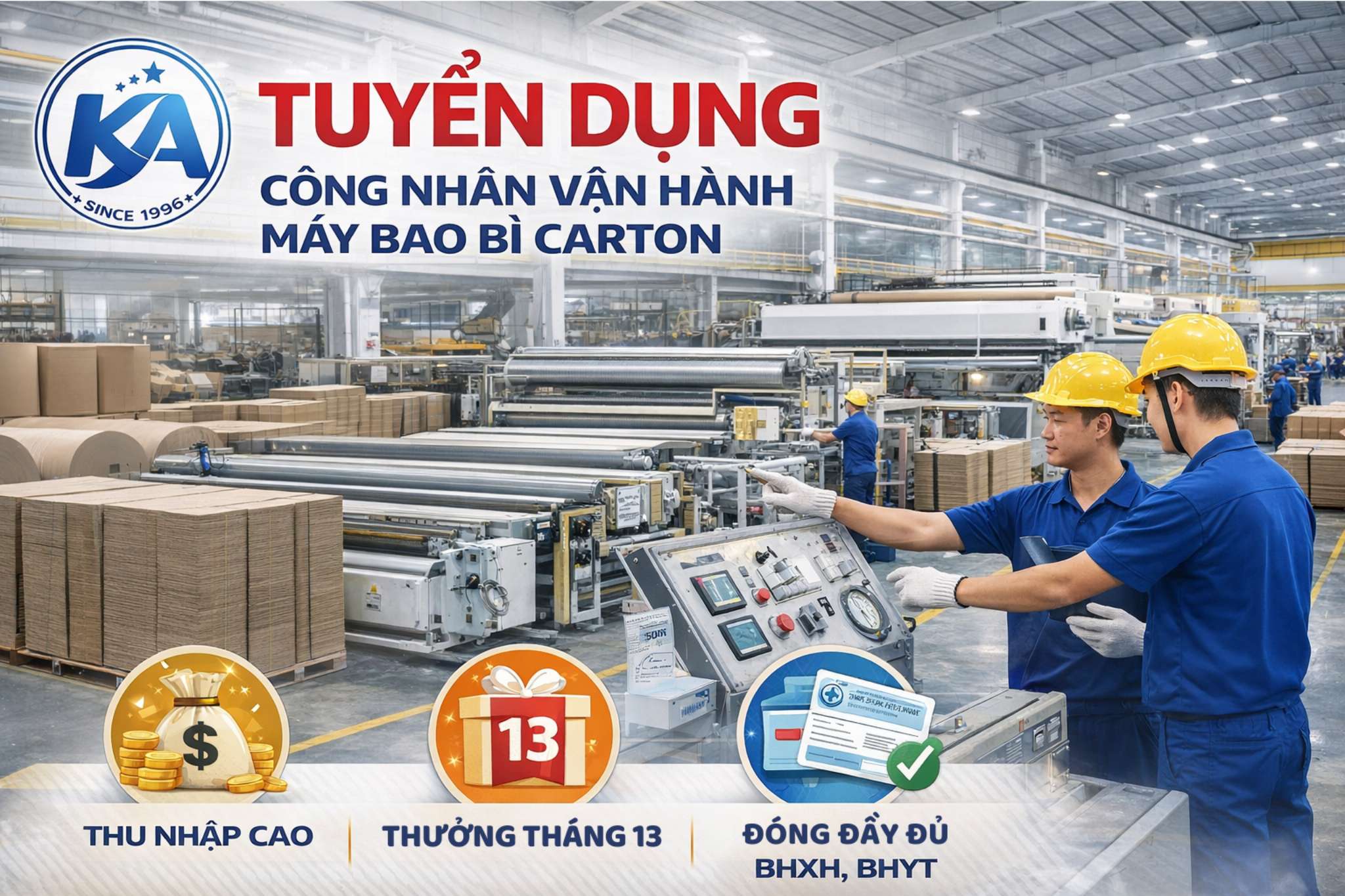 Tuyển dụng nhân sự nhà máy bao bì Carton
